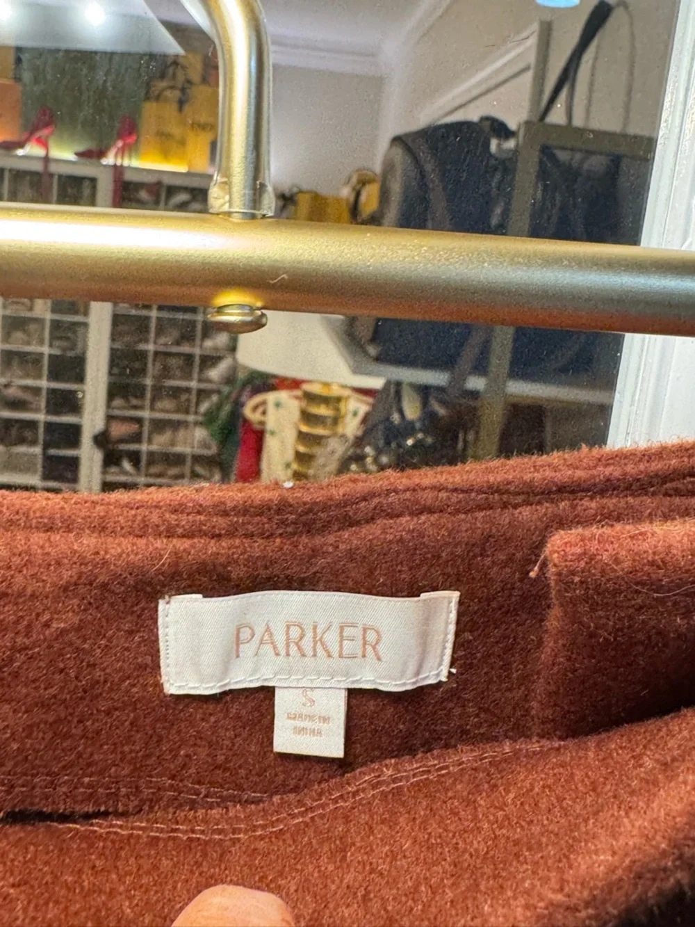 🤎👜 Parker Rust Zip-Front Mini Skirt‎ with gold zipper 👜🤎